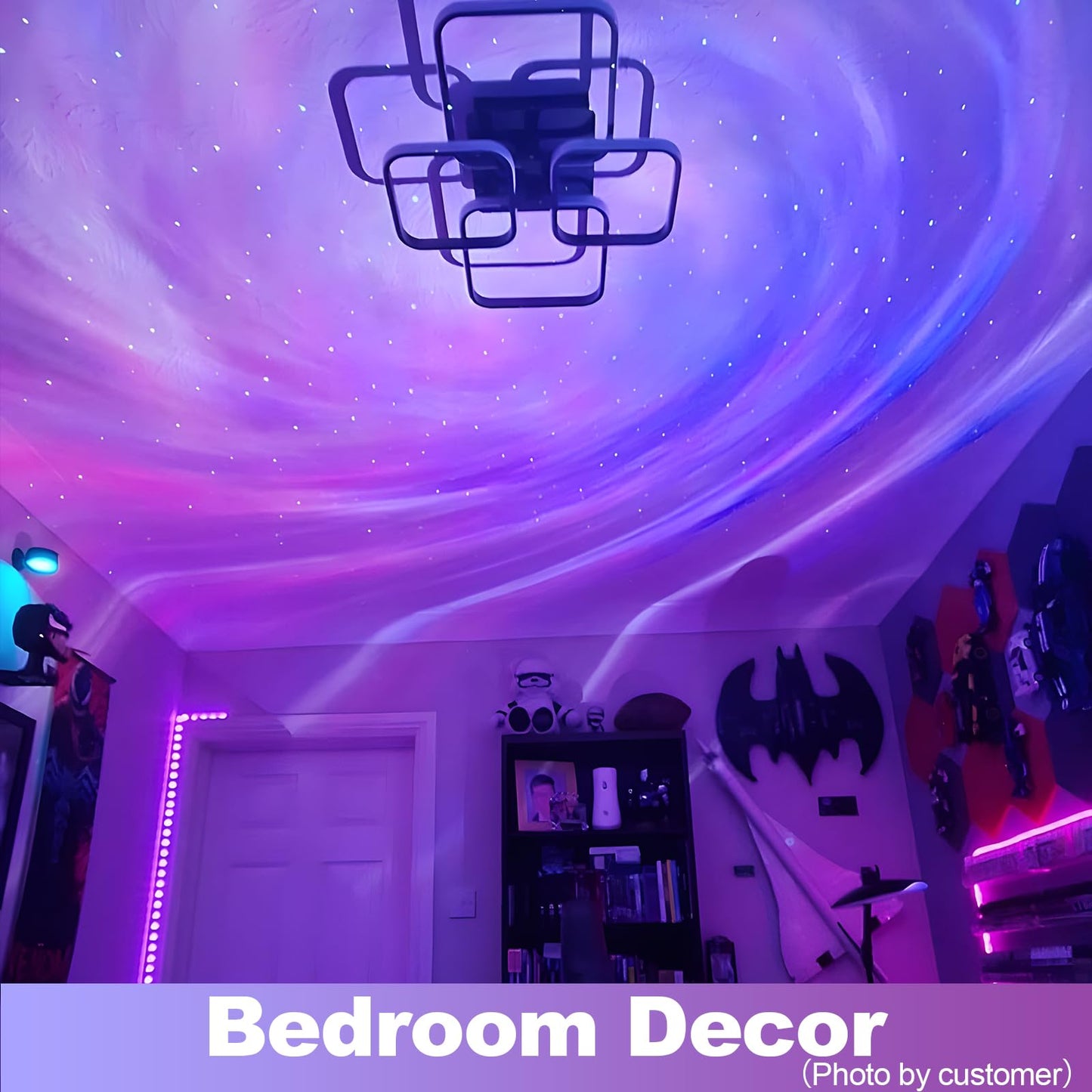 Larger Coverage Area Galaxy Projector,with Changing Galaxy Shapes Star Projector,Night Light with Bluetooth Speaker,White Noise,Teen Girl Gifts Trendy Stuff, Star Lights for Ceiling,Bedroom Decor