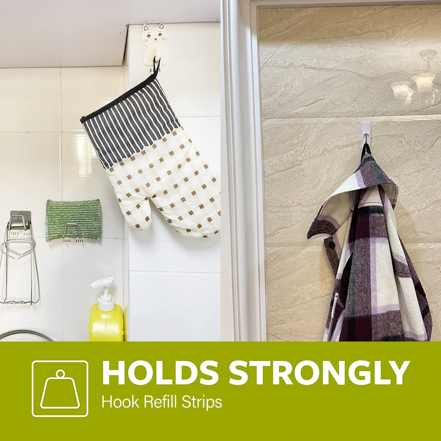 132 Pack Small Replacement Adhesive Strips Refill, Poster Strips, Damage-Free Hanging Strips for Wall Hooks, No Tools Removable Sticky Strips for Home, Office, and Dorm Decor, White Adhesive