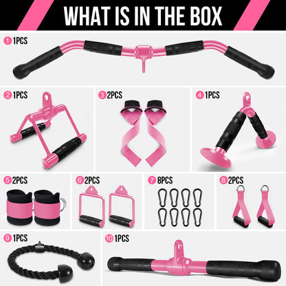 WNOEY LAT Pulldown Attachments, Cable Machine Attachment Gym Accessories, Cable Attachments for Gym, Home Gym Accessories