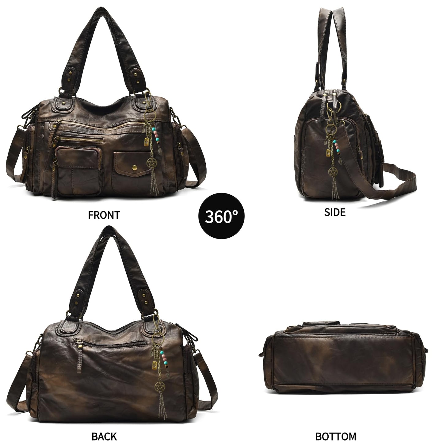 Worldlyda Crossbody Bags for Women Hobo Bag Purse and Handbags City Tote Bag Shoulder Bags with Multi Pockets