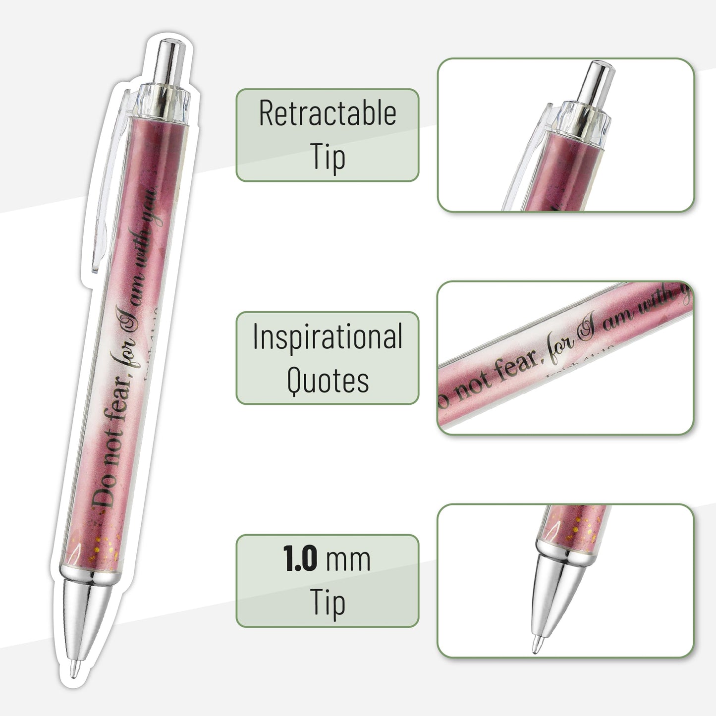 Mr. Pen- Christian Pen Set, 50 Pack, Floral, Black Ink, Bible Verse Pens Bulk, for Women Men