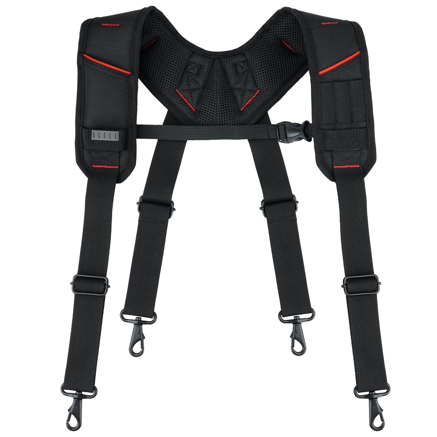 MELOTOUGH Tool Belt with Suspenders Electrician Tool Bag Suspenders Framers Combo Apron Tool Belt Construction Tool Pouch Suspenders Heavy Duty Carpenter Suspension Rig(RED)