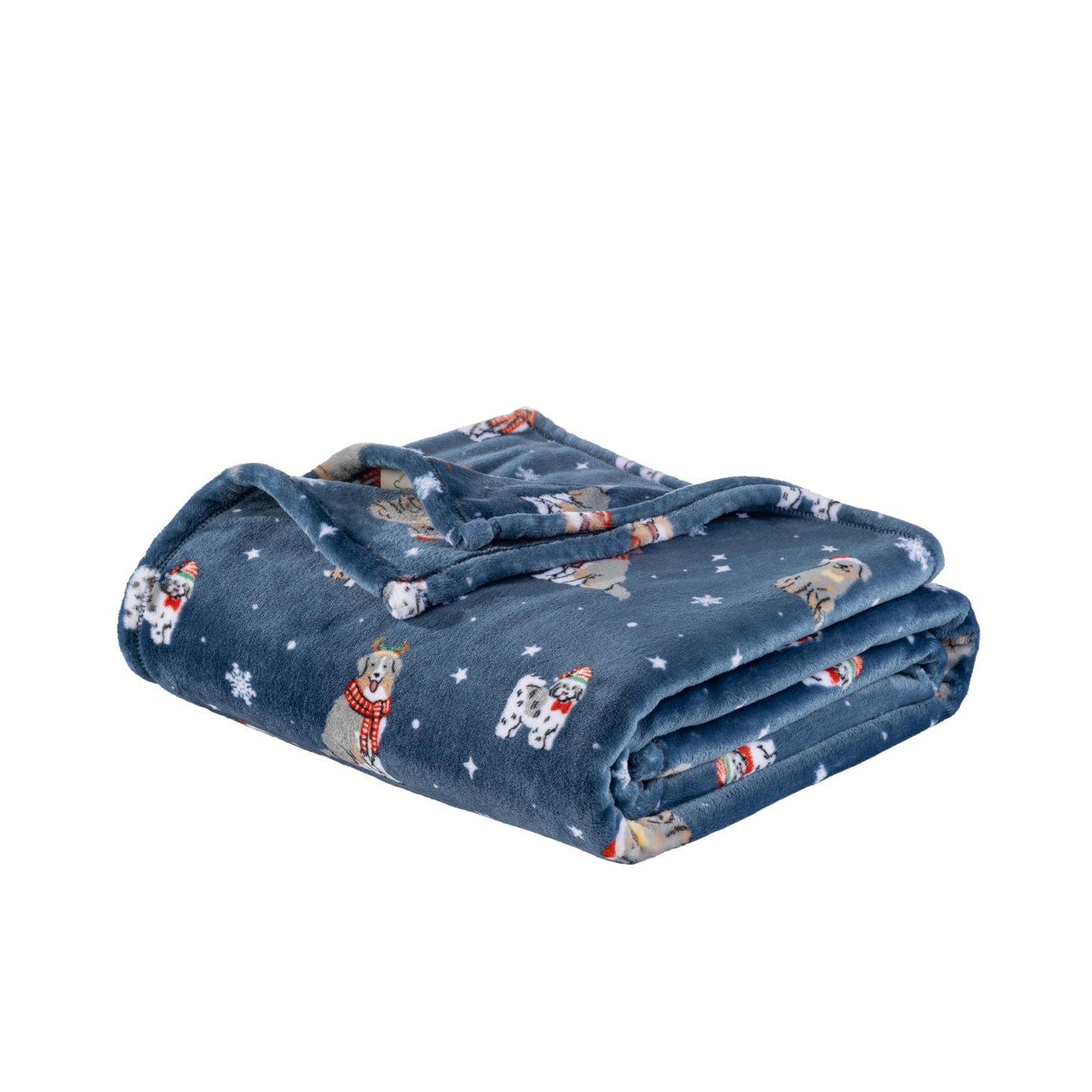 Sushing Christmas Printed Fleece Throw, Soft Plush Warm Festive, Cozy Couch Decor, 60"× 70", Fun Dogs