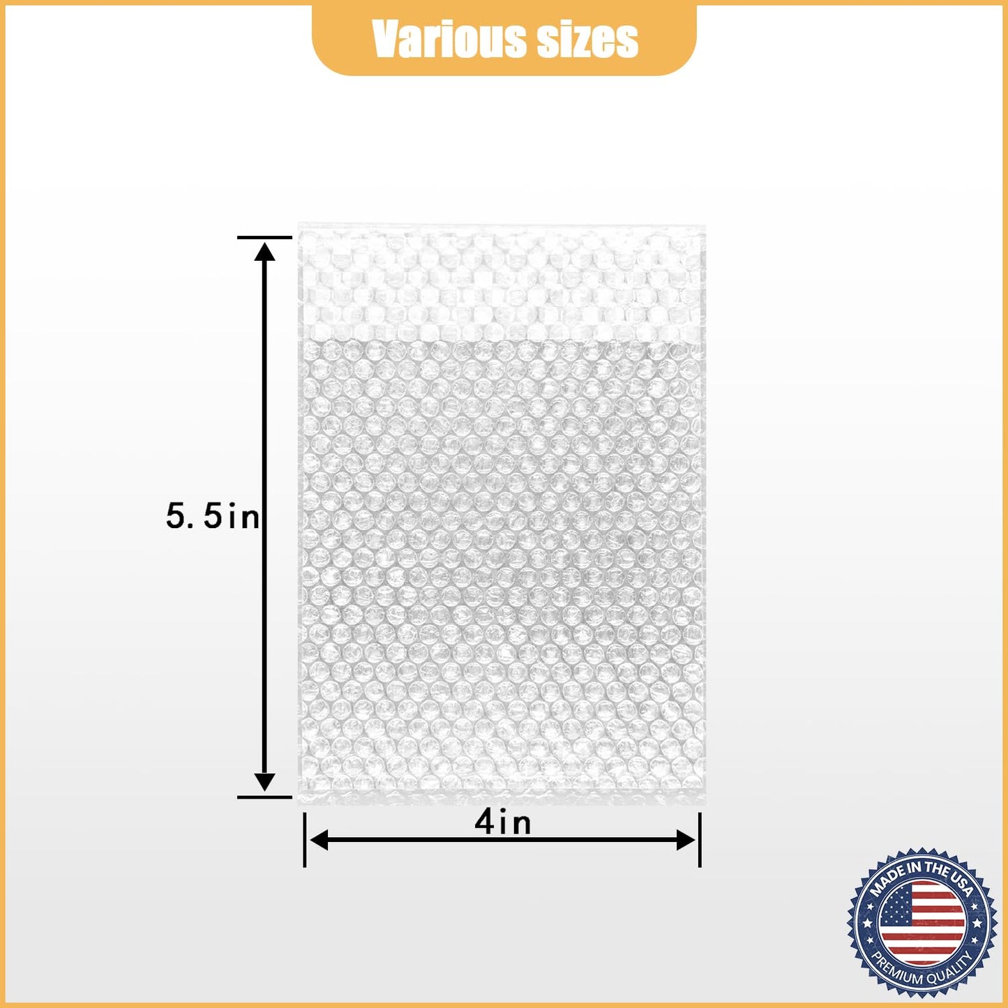 100 Pcs Bubble Pouches Wrap, 4" x 5.5" Self-Sealing Clear Bubble Bags, Double Thickened Wall Shockproof Pouch Wrap Bag for Moving and Storage, Shipping and Packing Supplies for Dishes Glasses Plates