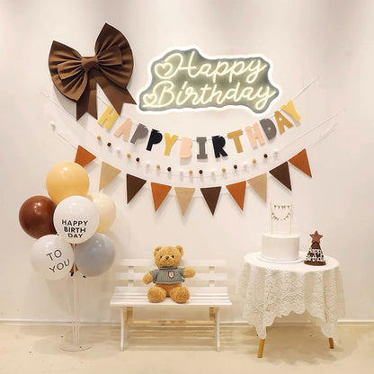 Happy Birthday Neon Sign for Wall Decor ¡Feliz Cumpleaños LED Neon Sign Light up Sign with USB Chain Light modulator, Reusable Art Decorations Larger Bedroom Bar Home 18.9"x9.51" (warm white)