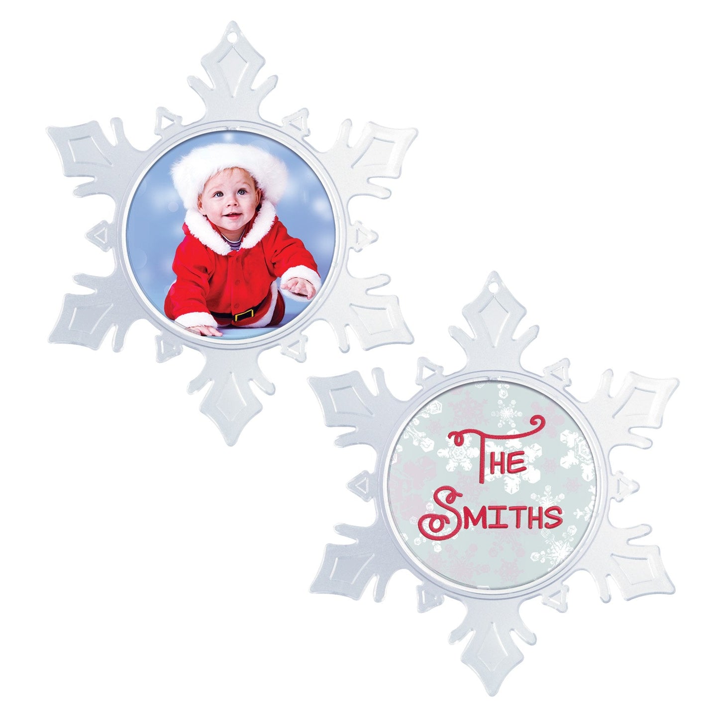 Snapins Make Your Own Acrylic Craft Photo Snowflake Ornaments - Pack of 12