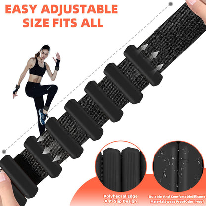 YOVKOK Adjustable Ankle Weights for Women Men,Wrist Weights set for Walking Running,1 Pair (1Lbs Each) Silicone Workout Weights for gym fitness, Jogging,yoga,pilates,strength training,physical therapy (Black)
