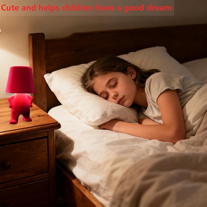 Modern Creative Design Table Lamp for Youth: Rechargeable Cute Light for Kids Child Teen -Bedside Lamps for Nightstand- Gift for Birthday Christmas Halloween Easter， 3-Color Dimmable.