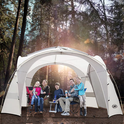 UNP Easy Beach Tent Pop Up Canopy UPF50+ Tent with Side Wall, Ground Pegs, and Stability Poles, Sun Shelter Rainproof, Waterproof for Camping Trips, Backyard Fun, Party Or Picnics (10x10 ft, White)