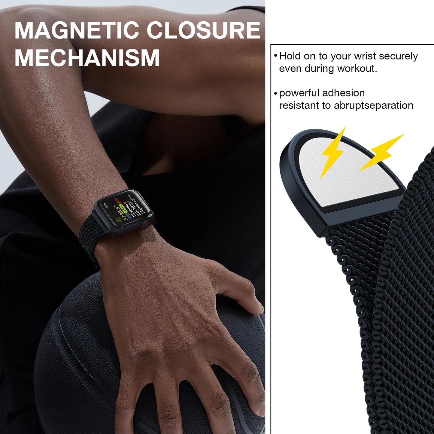 Stainless Steel Milanese Loop Compatible with Apple Watch Bands 46mm 44mm 45mm 49mm men and women, Magnetic Clasp Replacement for iWatch Ultra Series 11 10 9 8 7 SE 6 5 4 3 2 1