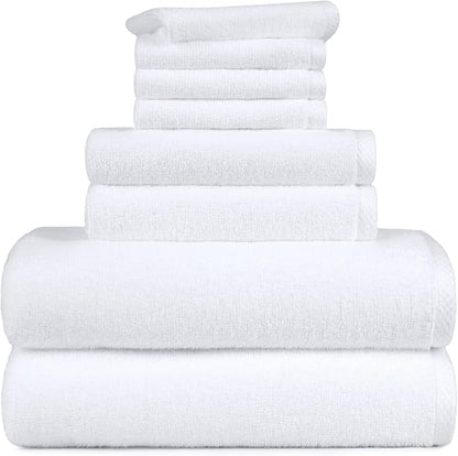 Amazon Basics 100% Cotton Lightweight Quick-Dry Bath Towel Set