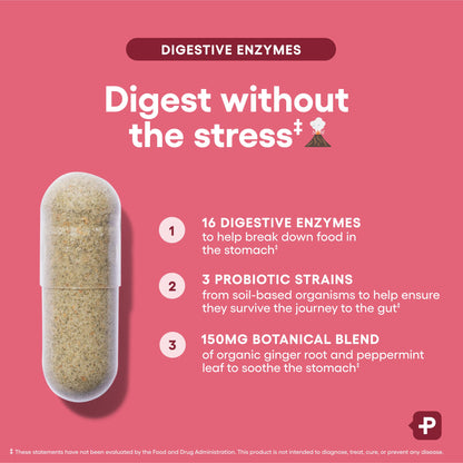 Physician's CHOICE Digestive Enzymes - Multi Enzymes, Organic Prebiotics & Probiotics for Digestive Health & Gut Health - Meal Time Discomfort Relief & Bloating - Dual Action Approach - 60 CT