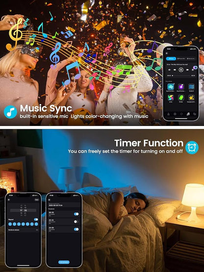 Smart Color Changing Christmas Lights with Remote & APP,208FT 600 LED RGB Dimmable Christmas String Lights, Waterproof Fairy Twinkle Light for Indoor Outdoor Xmas Tree Wedding Holiday Decorations