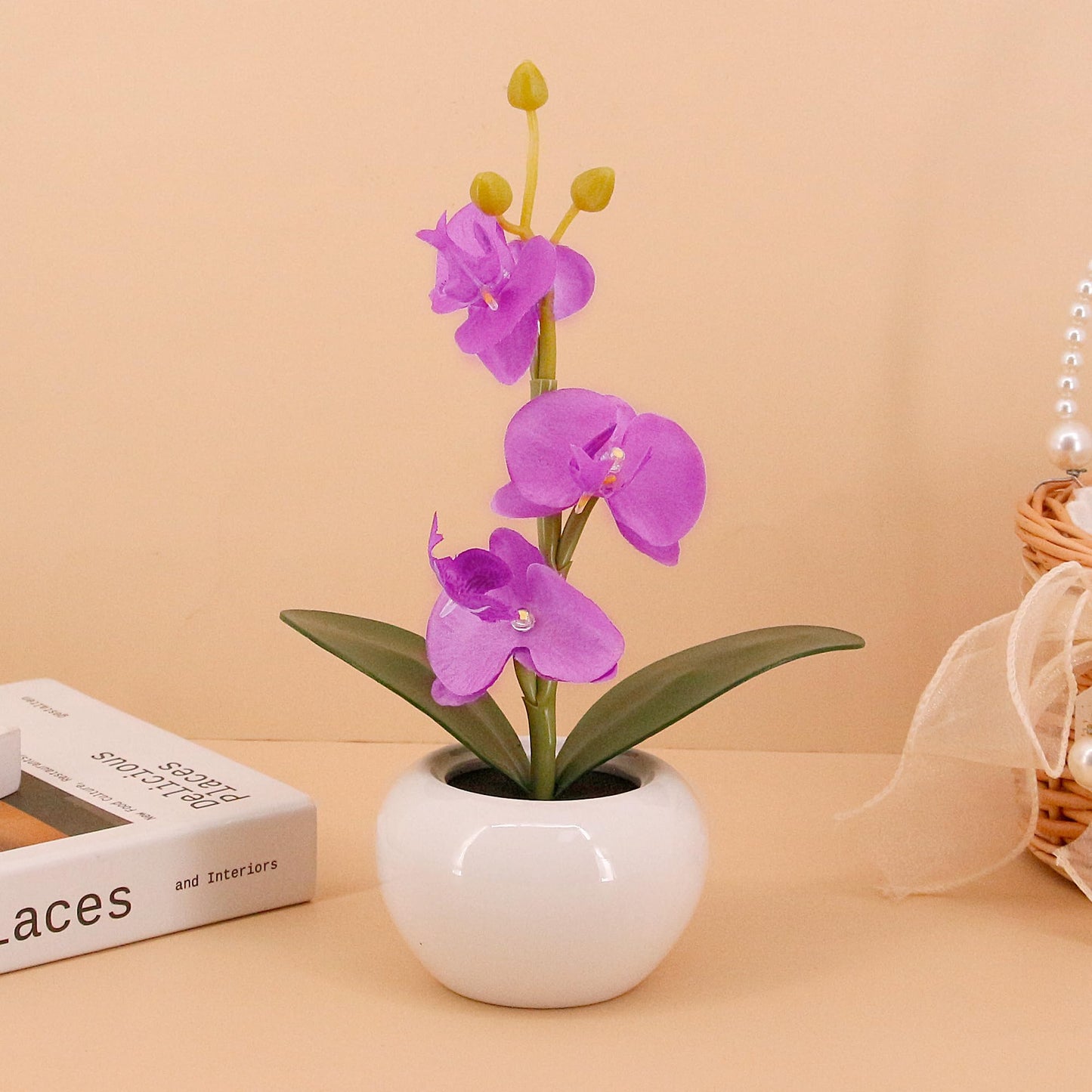 Naimo Phalaenopsis Night Light Rechargeable LED Night Lamp Flower Table Lamp for Bedroom Living Room Birthday Party Desktop Home Decor