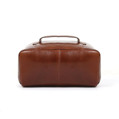 KomalC Luxury Leather Men’s Toiletry Travel Bag – Handmade Shaving Kit with Waterproof Interior, Spacious Storage & Carry Handle – leather travel Kit Bag for Men & Women (Wine)