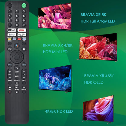 Voice Remote Replacement for Sony Smart TV Control:Comptible for 2019-2025 Sony Bravia OLED LED 4K 8K UHD,for Android Google TV with Shortcuts YouTube and Dinsey+ etc.