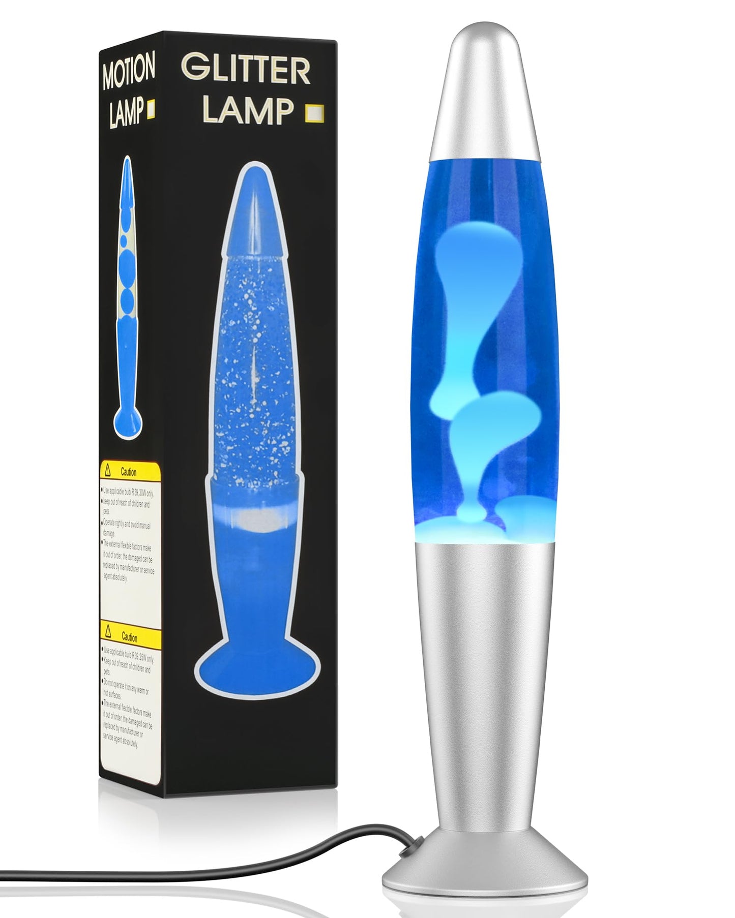 Eadaiylon Blue LED Motion Lamp for Adults and Kids, Liquid Motion Lamps with White Wax Flows, Night Light Home Room Decor, Gifts for Women and Girls