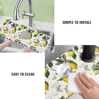 Sink Faucet Absorbing Mat, 2 Pack Drying Mat Around Faucet Sink Splash Guard