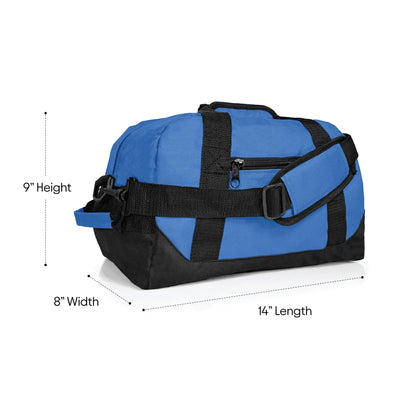 Dalix 14" Small Duffle Bag Two Toned Gym Travel Bag in Royal Blue