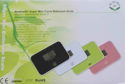 NewlineNY Auto Step On Super Mini Travel Bathroom Digital Scale, 5.25" x 8.5" SBB0638SM (Strawberry Ice)