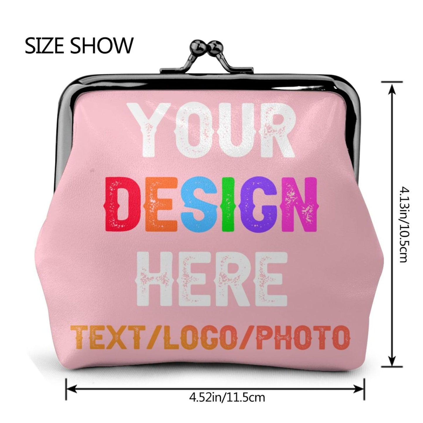 Custom Coin Purse Add Text Photo Logo,Personalized Coin Pouch Leather Wallet For Women,Pink