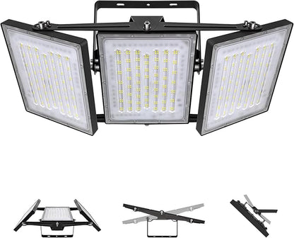 LED Flood Light Outdoor, STASUN 480W 48000lm 6000K Daylight White IP66 Waterproof, Commercial Parking Lot Light,3 Heads for Yard Street Stadium House Floodlight Bright Security Lights for Outdoor Area