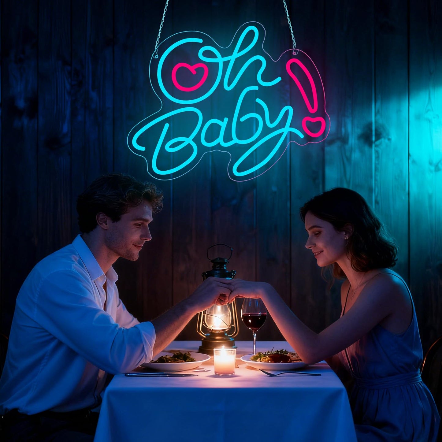 Oh Baby Neon Sign for Wall Decor, Baby Shower LED Neon Light for Boy Girl, Gender Reveal, Birthday Party Wall Decor,16.14x12.6 inches