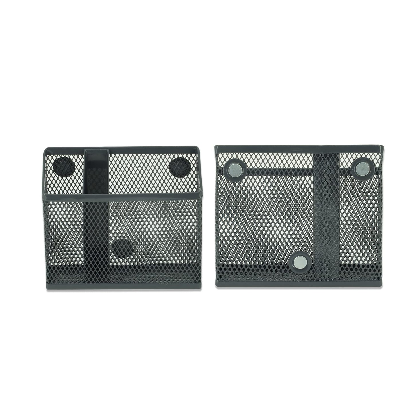 Neudeco Locker Accessories and Decor Kit, Including Mesh Shelf, Organizer, Magnetic Basket and Pen Holder, Suitable for School, Work, Kitchen, Bathroom, (Pack of 4, Grey)