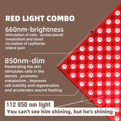 LED-Red-Light-Therapy-Device - 45W LED Panel Deep 660nm and Near-Infrared 850nm Light Combo for Skin Beauty, Pain Relief of Muscles and Joints
