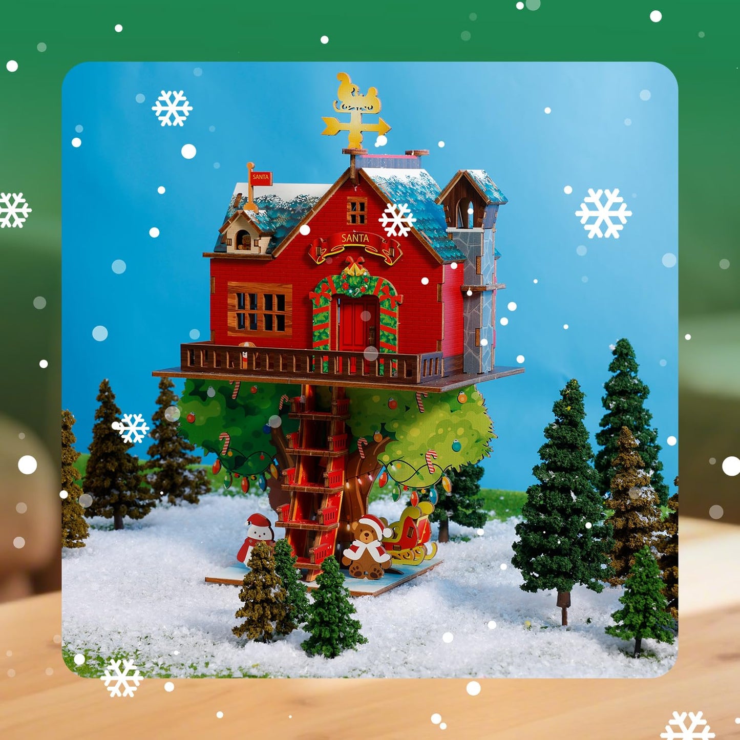 3D Puzzles for Adults Treehouse - Christmas Theme, Fun Holiday Home Decor
