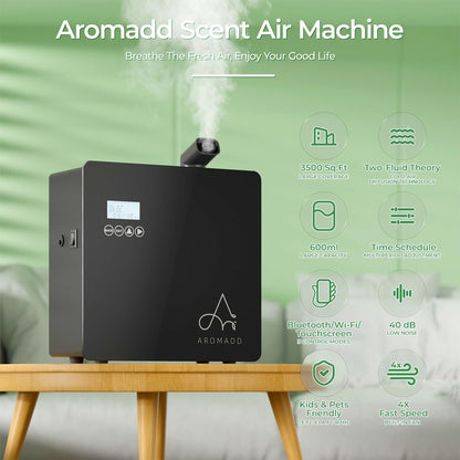 2025 Upgraded 3500 Sq.Ft Smart Scent Machine - HVAC System, Whole House Aroma & Hotel Collection Diffuser, Waterless Essential Oil Diffuser for Home, Office, 600ML Capacity, Cold Air Tech (White)