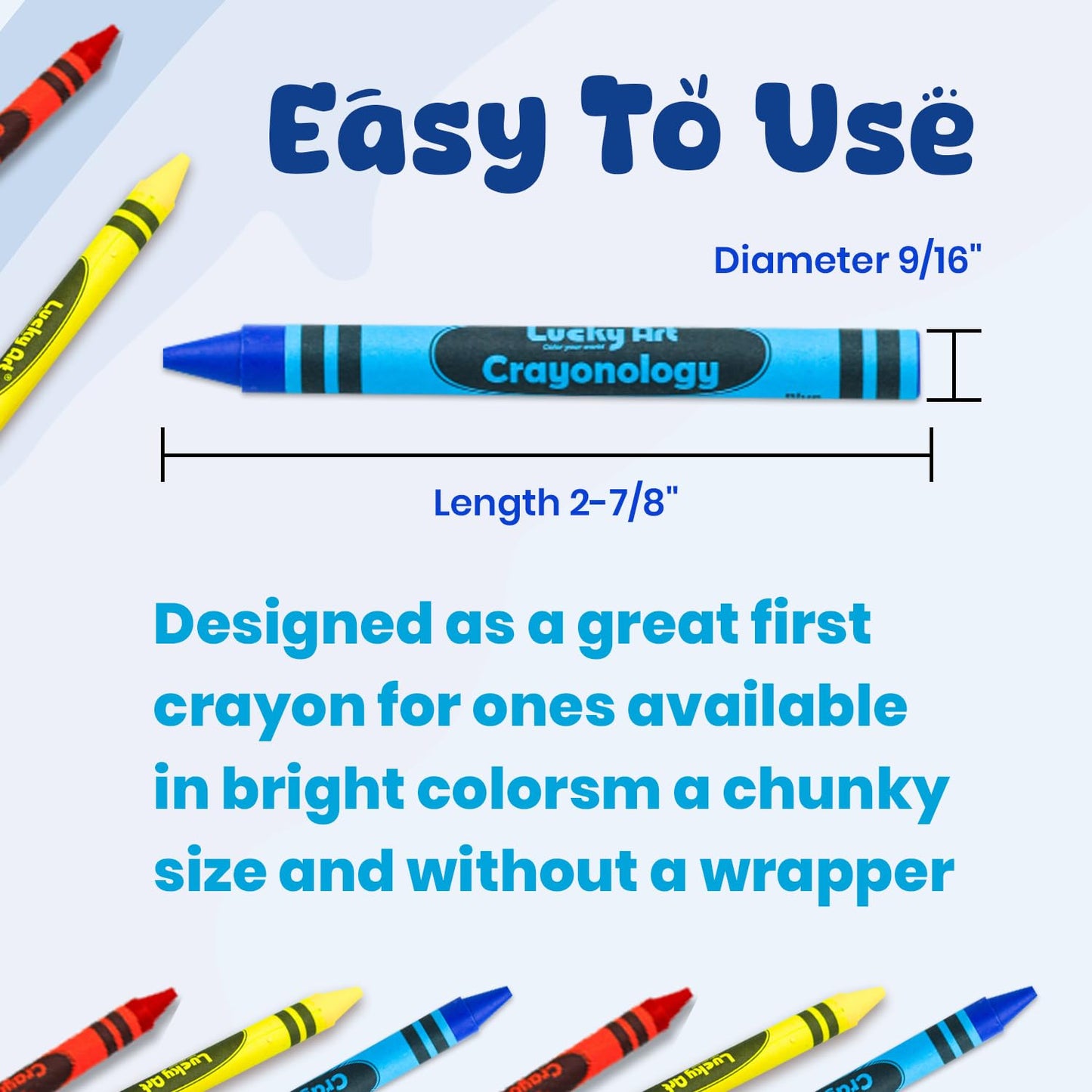 Lucky Art Crayonology wrapped Bulk Crayons Classpack (450 Regular Size wrapped, 50 each of 9 colors), Bulk School Supplies for Teachers, Kids Crayons, Arts and crafts Classroom Supplies
