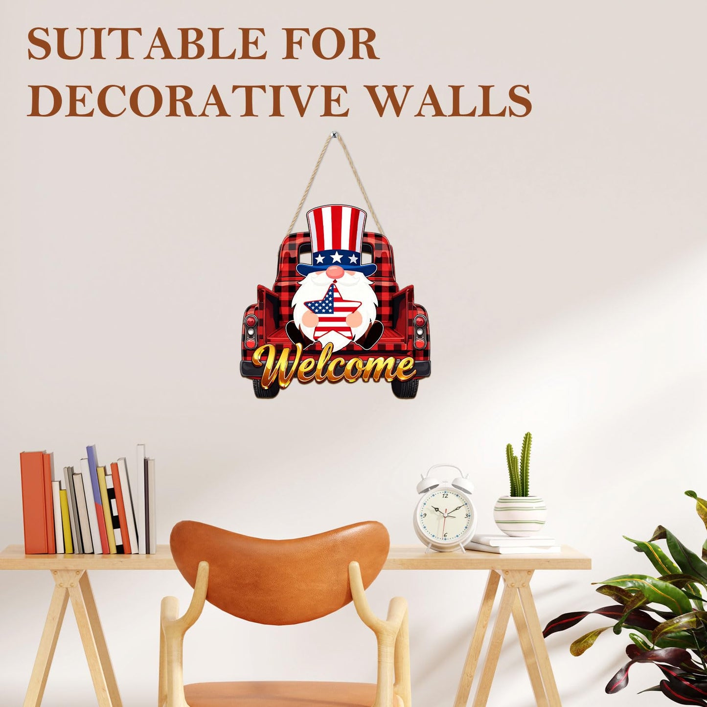 Interchangeable Wooden Gnome Decorations, Christmas Hanging Door Wall Decor, Changeable Holiday Seasonal Decor and Detachable Hats Welcome Sign, Gnomes Gifts for All Seasons, 32 PCS