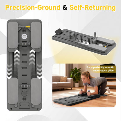 COSIEST Pilates Board for Home Use, Foldable Pilates Reformer Set with Resistance Bands, All-in-One Professional Workout Fitness Equipment for Core, Abs, Glutes, Legs, Butt, Arms Toning (Dark Grey)