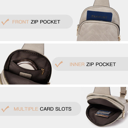 Telena Crossbody Sling Bags for Women, PU Leather Fanny Packs Cross Body Bag for Woman