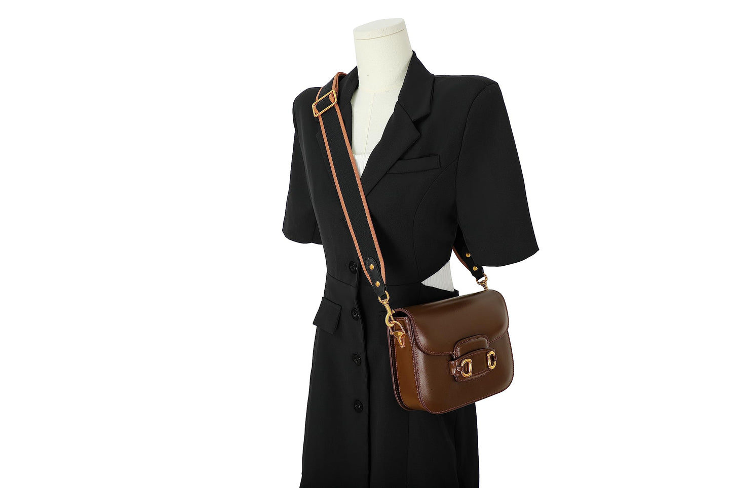 GOXTECH Purse Strap Replacement Crossbody Handbag Stripe Wide Adjustable (Black -Bag Strap)
