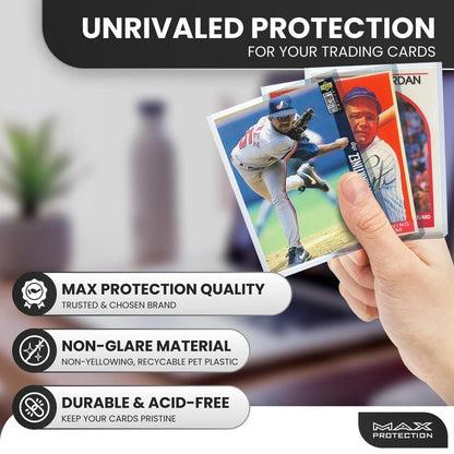 Max Protection 35pt Top Loaders for Cards - 200 Count - Premium 3x4 Inch Trading Card Toploaders - Protect Your Baseball and Sports Cards with These Clear Hard Plastic Sleeves Protectors