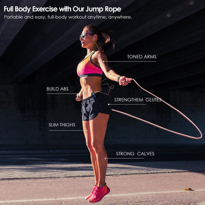 2 Pack Jump Rope for Fitness, Speed Rope Skipping Rope for Men, Kids and Women, Jumping Rope for Workout, Tangle-Free PVC Long Jump Rope Set, Adjustable Exercise Jumping Rope Boxing for Adult