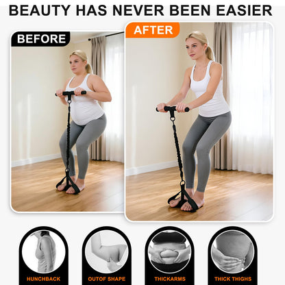 Upgraded Multifunction Pedal Resistance Band with Handle, 4 Tube Adjustable Tube Foot Pedal Device Puller Exercise Bands, for Abs Arm Leg Waist Workout, Sit Up Fitness Equipment for Full Body Training