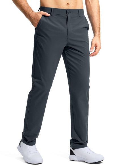 Pudolla Men's Golf Pants Stretch Work Pants for Men Dress Comfy Pants 30 Lightweight Quick Dry Casual Trousers(Iron Grey 30Wx30L)