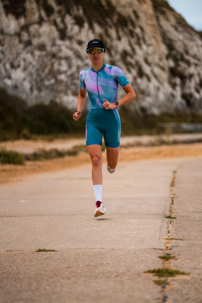 ZONE3 Women's Activate+ Short Sleeve Tri Suit – Performance One-Piece for Triathlon Training & Racing