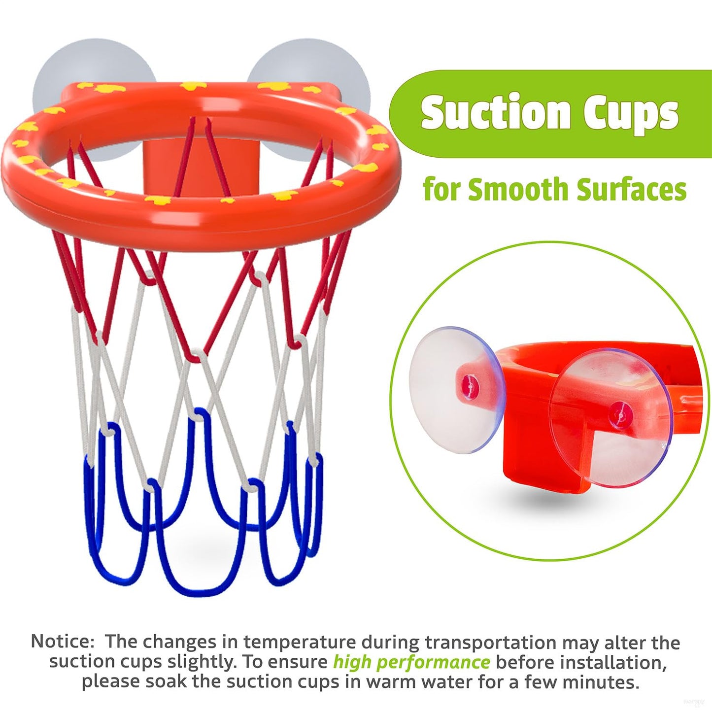 MARPPY Bath Toys - Bathtub Basketball Hoop for Kids Toddlers - Mold Free Bath Toys with Suction Cup & 3 No Hole Balls - Shower and Bathtub Toys for Toddlers - Boys Girls