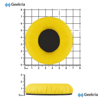 Geekria Leatherette Replacement Ear Pads for Sennheiser HD25, HD25-II, HD25SP, HD25SP-II, Limited 75th Anniversary Edition Headphones, Ear Cushions with Video Guide (Yellow)