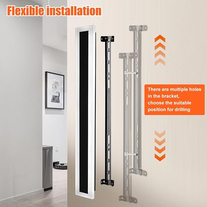 TooCust 2 Pack 23.6in Long Outdoor LED Wall Light, IP65 Waterproof, 24W Warm White 3000K, Narrow Strip Light, Long Wall Sconce for Garage, Wired Installation