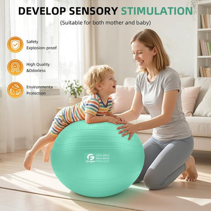 Yoga Ball - Extra Thick Non-Slip Exercise Ball for Workout, Balance & Pregnancy | 4 Sizes with Quick Pump & Guide