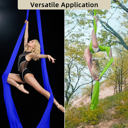 PRIORMAN Aerial Silks Fabric, 9 Yards(8.2mL x 1.5mW) 40D Nylon Medium Stretch Yoga Swing for Acrobatic Flying, Durable Aerial Trapeze for Home, Boost Strength Balance (Fabric Only)