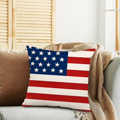 MAZSHTTD 4th of July Decorative Pillows 18 x 18 Patriotic Star Throw Pillow Covers Independence American Flag Pillow Memorial Day Decor Patio Pillows Outdoor Case Porch Pillows Case