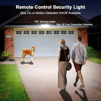 EMANER Outdoor Security Floodlight Waterproof, Remote Control, Motion Sensor, Dusk to Dawn Stay On, Brightness Adjust, Tunable White, 280W Equiv. 120V Motion Light for Yard Patio Porch (White, 2Pack)
