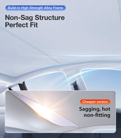 VICSEED [Superior Anti-UV & Sag-Free] Tesla Model Y Sunshade Roof with Storage Bag, Heat Insulation Sunroof Shade for Tesla Model Y Accessories Only Fit for 2024 2023 2022 2021