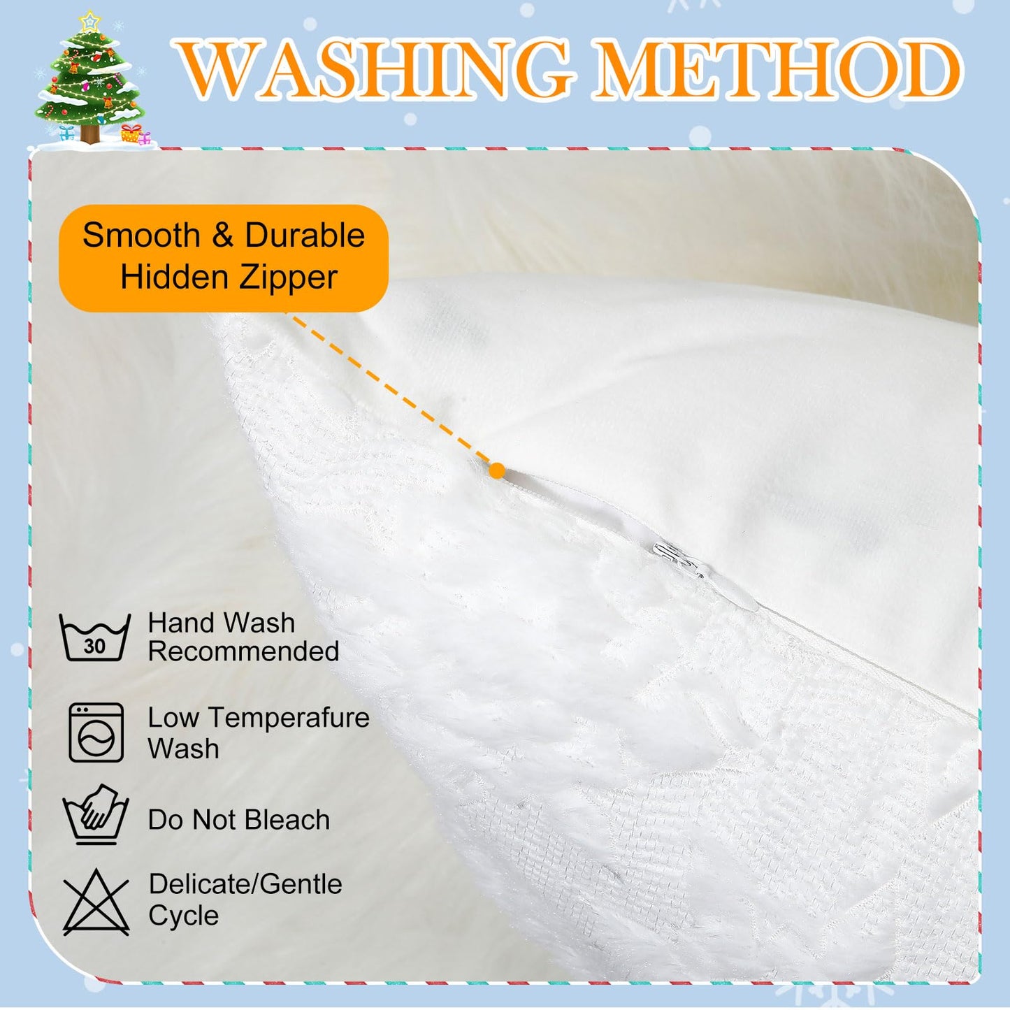 Tudomro 4 Pcs Snowflake Throw Pillow Covers White Winter Pillowcase 3D Embroidered Soft Plush Faux Fur Pillow Covers Winter Modern Home Decorative for Sofa Couch Bed(20 x 20 Inches)
